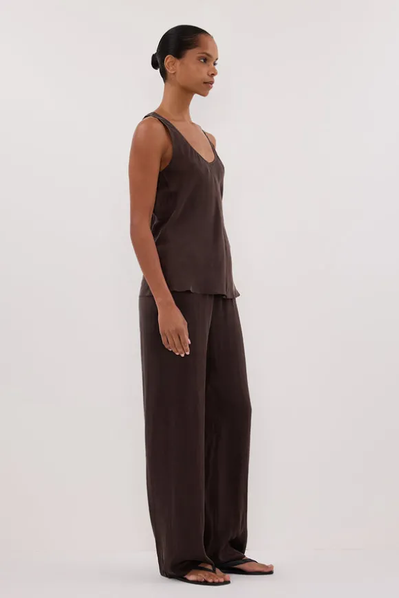 PERCY BITTER CHOC SILK PANT
