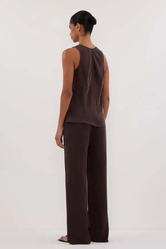 PERCY BITTER CHOC SILK PANT
