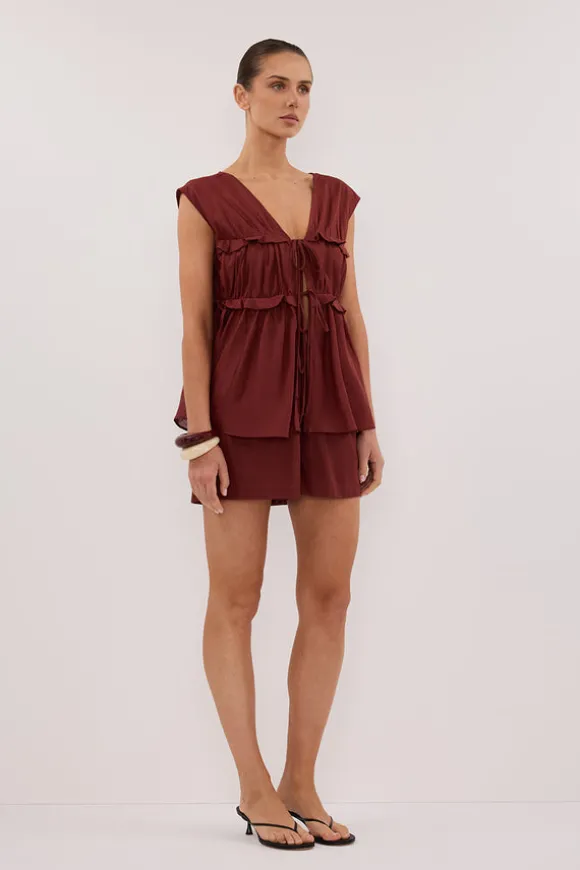 QUINN SAHARA LINEN RUFFLE TOP