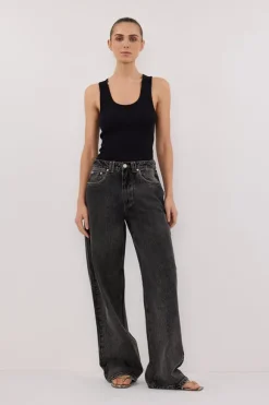 REAGAN 2.0 WASHED BLACK TALL SLOUCHY JEAN
