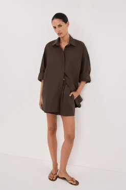 RHEA BITTER CHOC COTTON SHORT