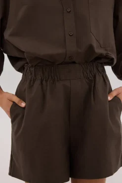 RHEA BITTER CHOC COTTON SHORT
