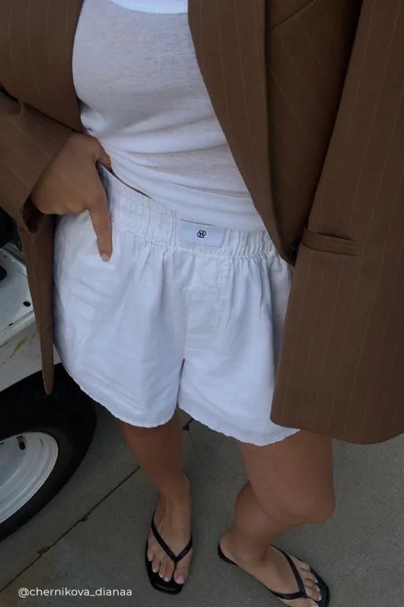 RHEA WHITE COTTON SHORT