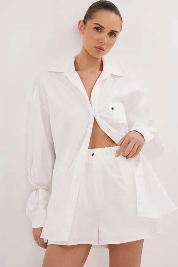 RHEA WHITE OVERSIZED COTTON SHIRT