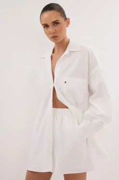 RHEA WHITE OVERSIZED COTTON SHIRT