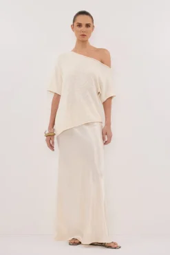 RICK CREAM ASYM KNIT TOP