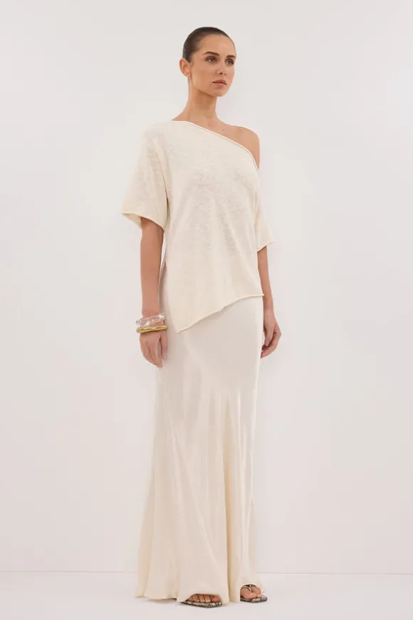 RICK CREAM ASYM KNIT TOP