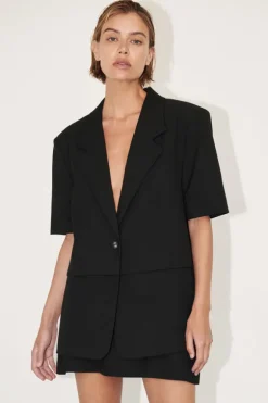 RITA BLACK SHORT SLEEVE BLAZER