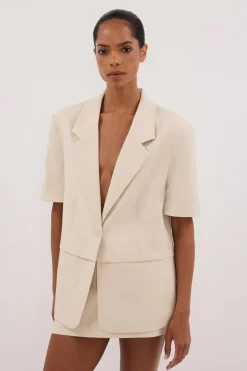 RITA SAND SHORT SLEEVE BLAZER