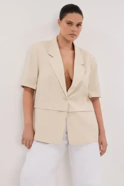 RITA SAND SHORT SLEEVE BLAZER