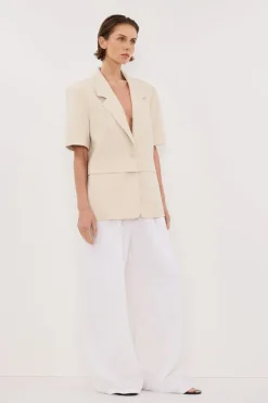 RITA SAND SHORT SLEEVE BLAZER