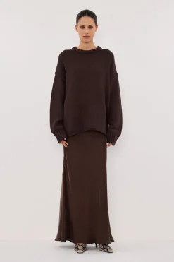 ROY CHOC LONGLINE KNIT JUMPER