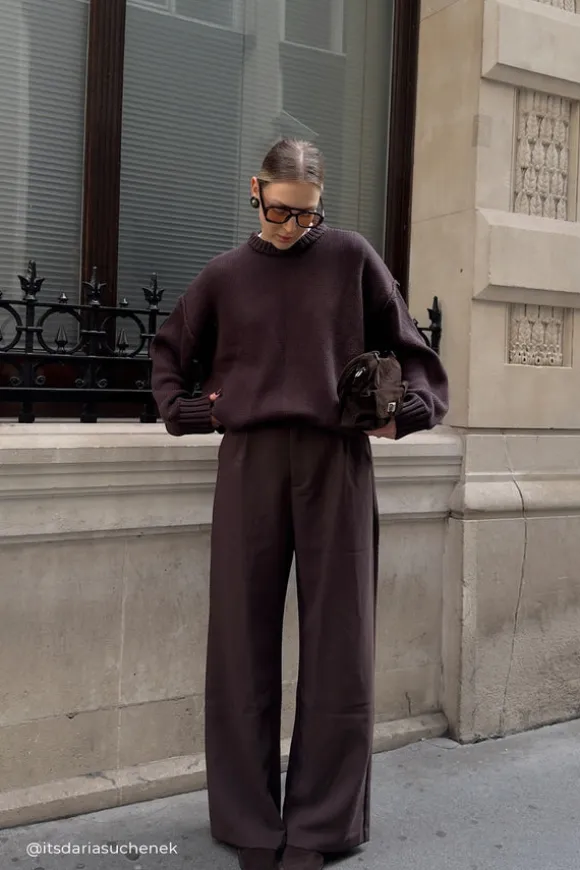 ROY CHOC LONGLINE KNIT JUMPER