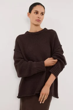 ROY CHOC LONGLINE KNIT JUMPER
