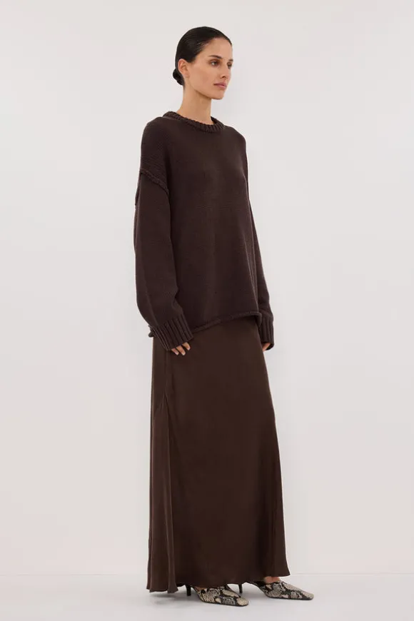 ROY CHOC LONGLINE KNIT JUMPER
