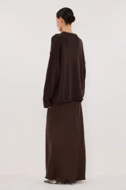ROY CHOC LONGLINE KNIT JUMPER
