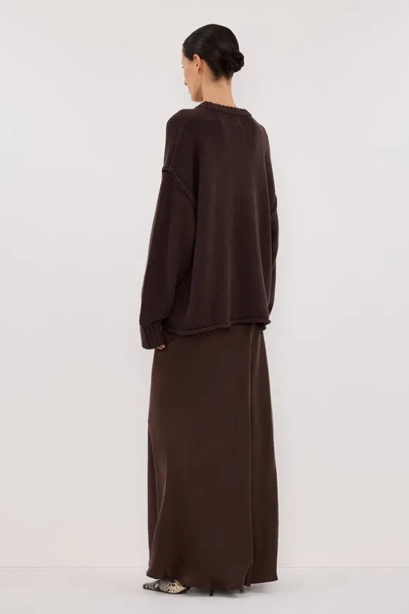 ROY CHOC LONGLINE KNIT JUMPER