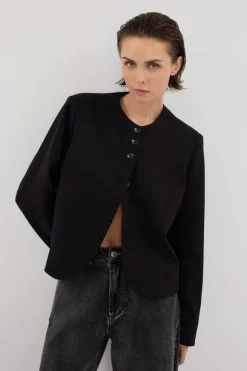 RYAN BLACK CROPPED BLAZER