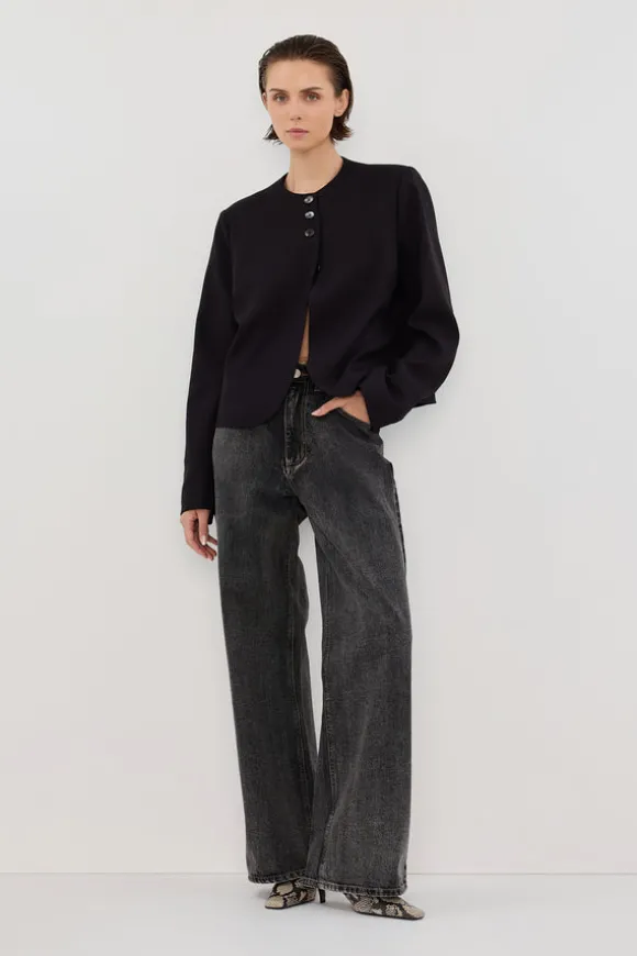 RYAN BLACK CROPPED BLAZER