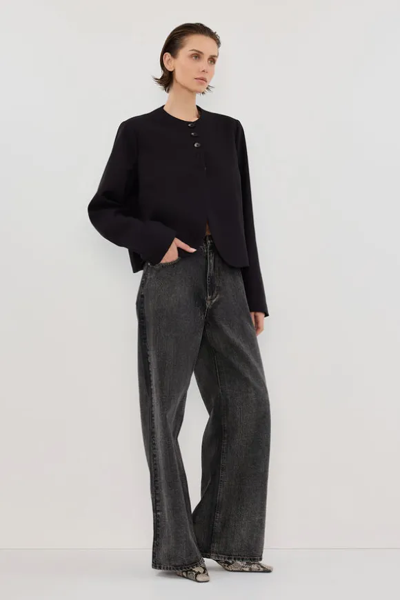 RYAN BLACK CROPPED BLAZER