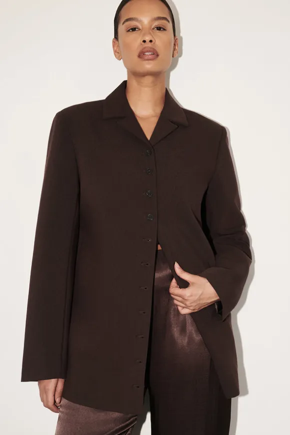 RYKER DARK CHOC RELAXED BLAZER