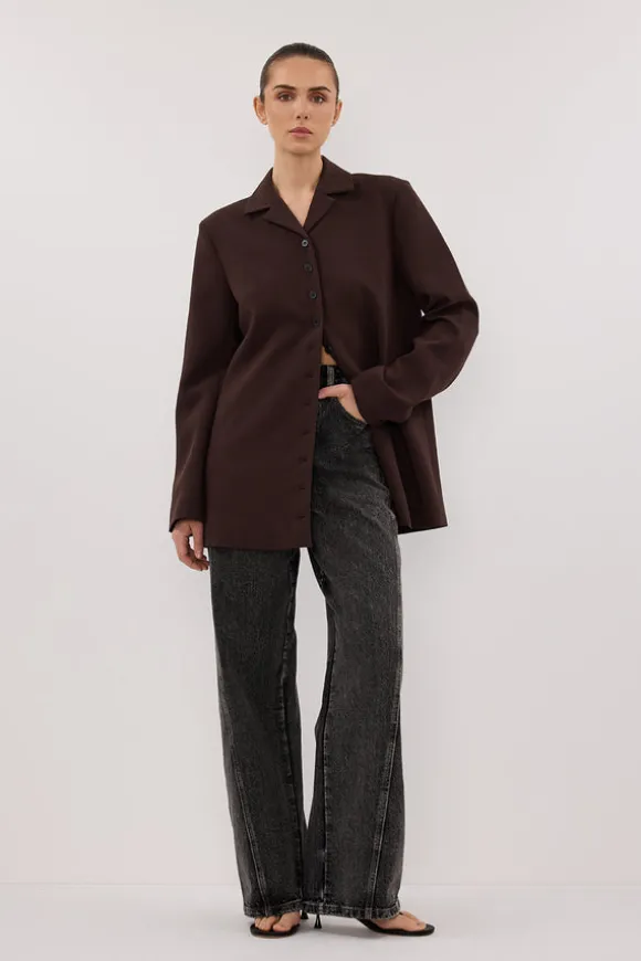 RYKER DARK CHOC RELAXED BLAZER