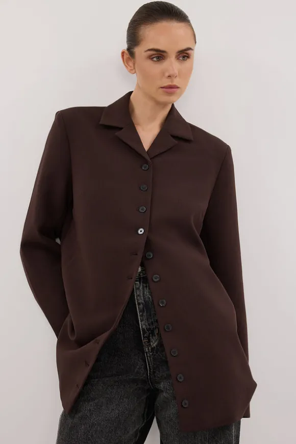 RYKER DARK CHOC RELAXED BLAZER
