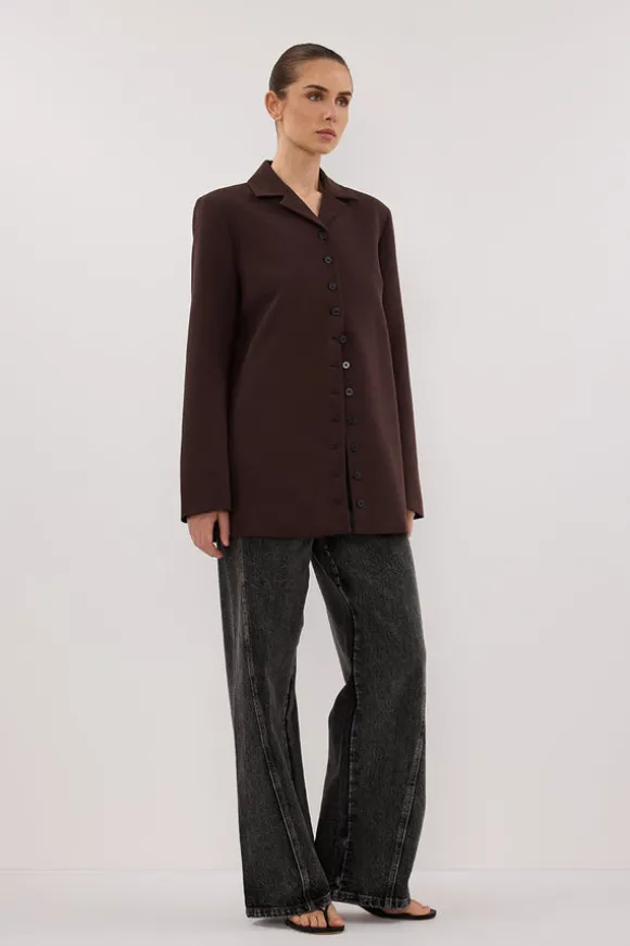 RYKER DARK CHOC RELAXED BLAZER
