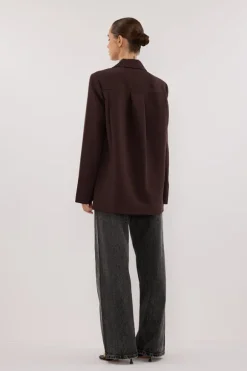 RYKER DARK CHOC RELAXED BLAZER