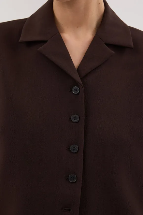 RYKER DARK CHOC RELAXED BLAZER