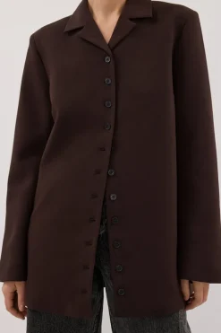 RYKER DARK CHOC RELAXED BLAZER