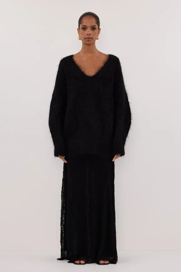 SALMA BLACK V NECK JUMPER