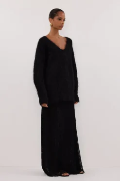 SALMA BLACK V NECK JUMPER