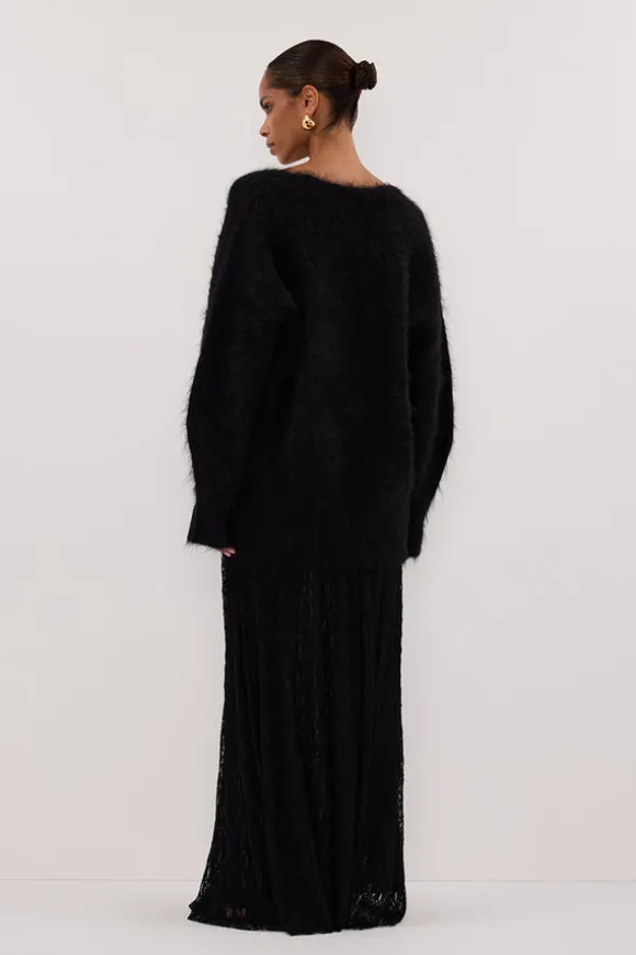 SALMA BLACK V NECK JUMPER