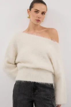 SALMA IVORY ASYM KNIT JUMPER