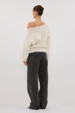 SALMA IVORY ASYM KNIT JUMPER
