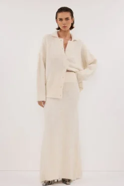 SALMA IVORY KNIT MAXI SKIRT