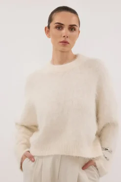 SALMA IVORY TUCK SLEEVE JUMPER