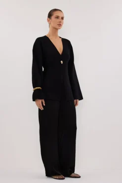 SCOUT BLACK LONG SLEEVE KNIT TOP