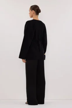 SCOUT BLACK LONG SLEEVE KNIT TOP