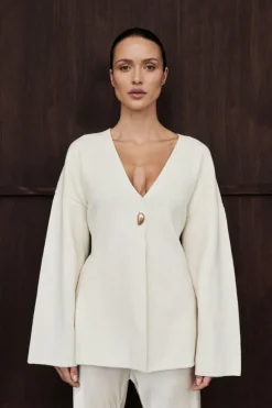 SCOUT CREAM LONG SLEEVE KNIT TOP