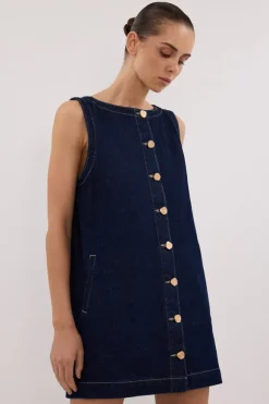 SHERI INDIGO DENIM MINI DRESS
