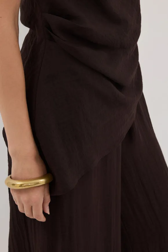 SHYLA BITTER CHOC WIDE LEG PANT