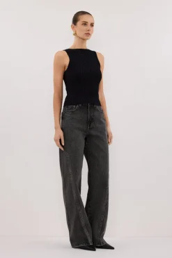 SIERRA BLACK KNIT TOP