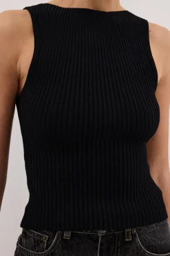 SIERRA BLACK KNIT TOP