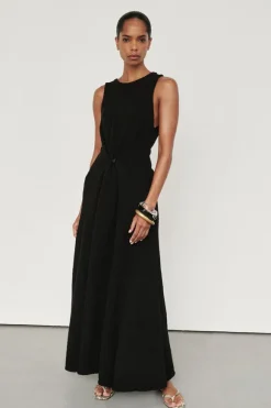 SUE BLACK KNIT MAXI DRESS