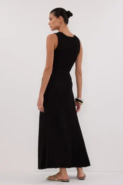SUE BLACK KNIT MAXI DRESS