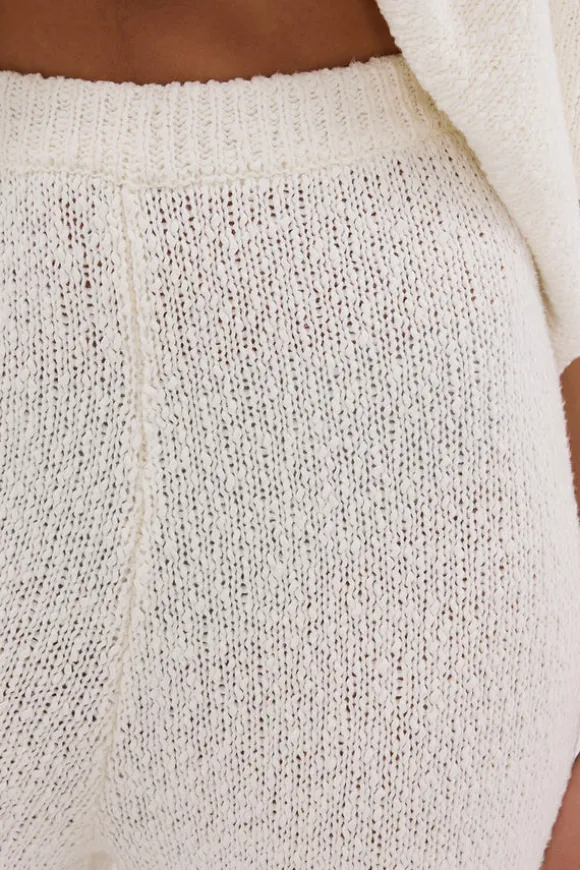 SUE OFF WHITE FRINGE KNIT PANT