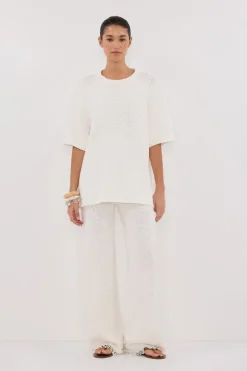 SUE OFF WHITE OVERSIZED KNIT TEE