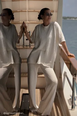 SUE OFF WHITE OVERSIZED KNIT TEE